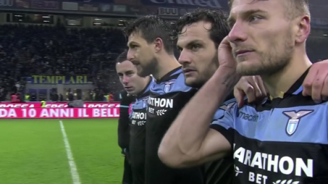 Giocatori della Lazio impegnati in Coppa Italia