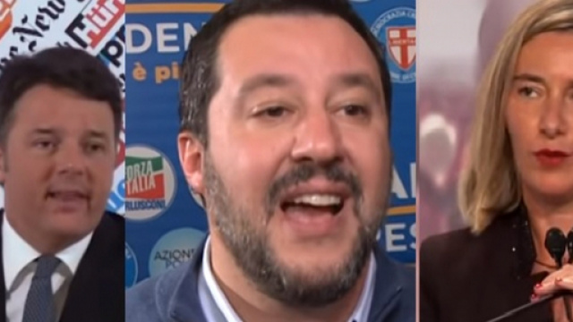 Matteo Renzi, Matteo Salvini e Federica Mogherini
