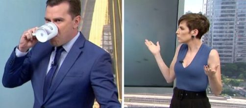 Rodrigo Bocardi e Gloria Vaquine. (Foto: Reprodu&ccedil;&atilde;o/TV Globo)