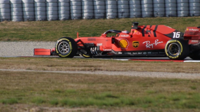 La Ferrari di Charles Leclerc, sesta nell'ultima giornata della prima settimana di test F1 a Barcellona