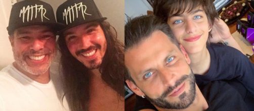 Maur&iacute;cio Mattar com seu filho Lu&atilde; e Henri Castelli com Lucas Fontana. (Foto: Reprodu&ccedil;&atilde;o/Instagram)