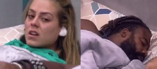 Rodrigo e Isabella dormindo no BBB19. (Foto: Reprodu&ccedil;&atilde;o/Twitter)