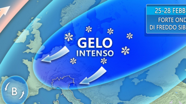 Pioggia e neve in arrivo, poi forte ondata di gelo siberiano
