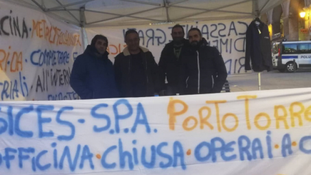 Sassari, protesta ex lavoratori Sices. Fonte: Pietro Serra