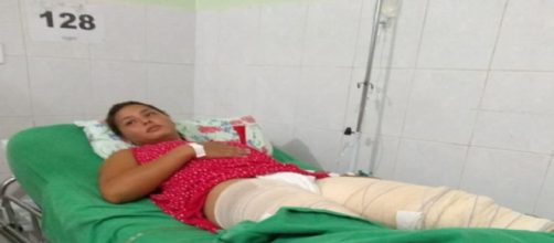 A v&iacute;tima precisou ser transferida para um hospital de urg&ecirc;ncia. (Reprodu&ccedil;&atilde;o/Arquivo pessoal)