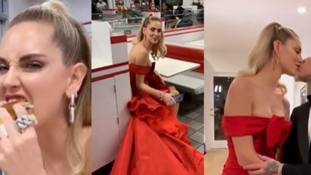 I Ferragnez sul tappeto rosso del party di Vanity Fair.