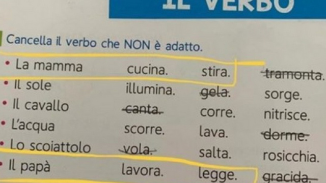 Polemica per la frase sessista sul libro delle elementari