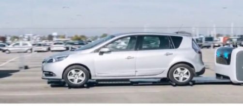Robot valets will park your car at London's Gatwick Airport. [Image source/Life Car TV YouTube video]