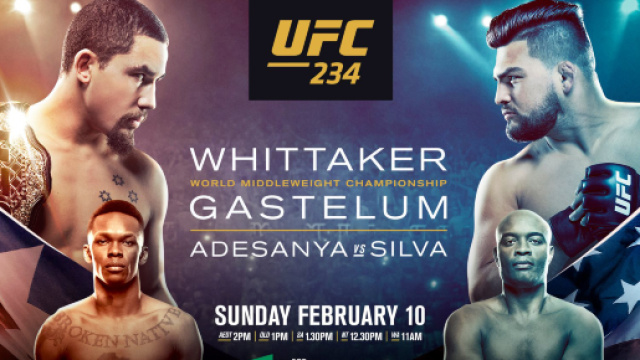 UFC 234 Melbourne: Whittaker vs Gastelum in diretta su DAZN