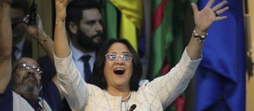 Damares Alves em sua posse como Ministra da Mulher, Fam&iacute;lia e Direitos Humanos. (Wilson Dias/Ag&ecirc;ncia Brasil)