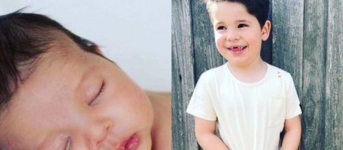 Luca, rec&eacute;m-nascido &agrave; esquerda e com 4 anos &agrave; direita. (Reprodu&ccedil;&atilde;o/Instagram)
