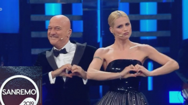 Michelle Hunziker Claudio Bisio Sanremo 2019 69