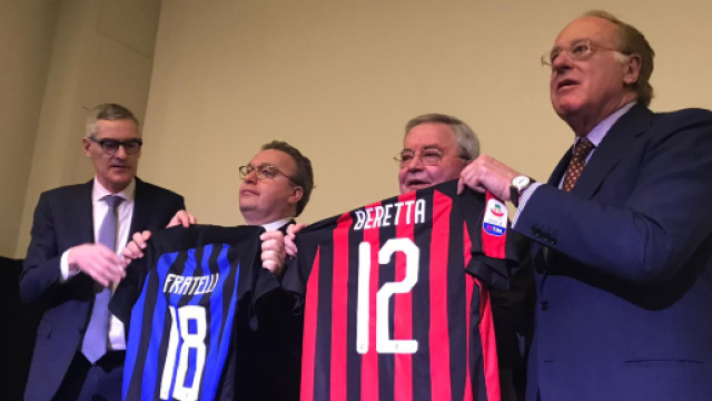 Paolo Scaroni, presidente del Milan, e Antonello, ad dell'Inter