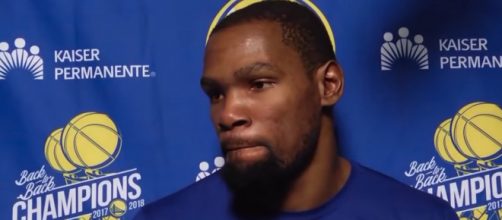 Kevin Durant spoke to reporters following a Warriors' win in Phoenix on Friday (Feb. 8). - [ESPN / YouTube screencap]