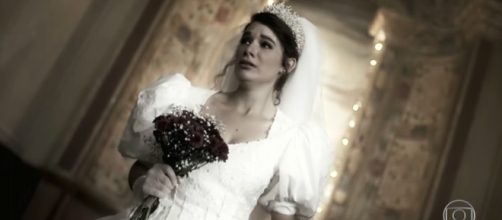 Valentina (Lilia Cabral) tem vis&atilde;o com sua vers&atilde;o jovem. (Reprodu&ccedil;&atilde;o/TV Globo)