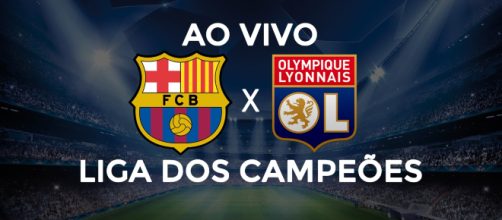 Barcelona x Lyon ao vivo (montagem Diogo Marcondes)