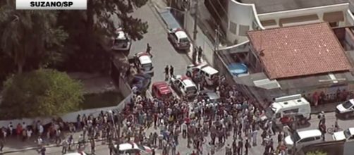 Massacre em escola de Suzano, em SP (Reprodu&ccedil;&atilde;o Band)