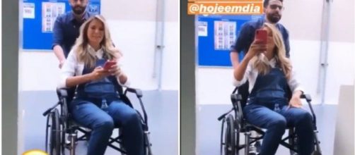 Ticiane Pinheiro aparece de cadeira de rodas na Record (Foto: Redes Sociais)