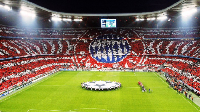 L'Allianz Arena di Monaco, teatro della sfida di questa sera tra Bayern e Liverpool