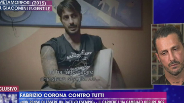 La "metamorfosi" di Fabrizio Corona - Live - Non &egrave; la d'Urso. Blasting news