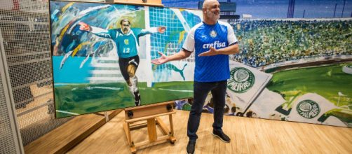 Goleiro Marcos fazendo campanha da nova camisa azul do Verd&atilde;o. (Arquivo Blasting News)