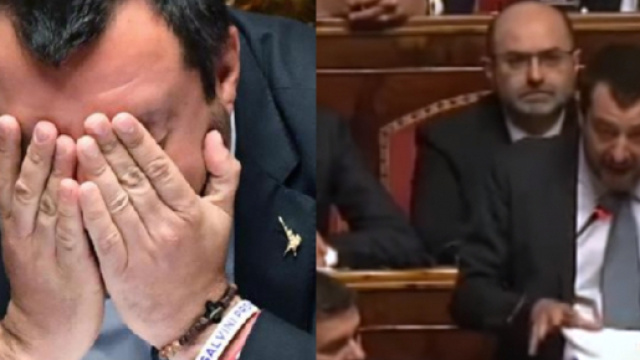 Matteo Salvini finisce in lacrime al Senato. Blasting News