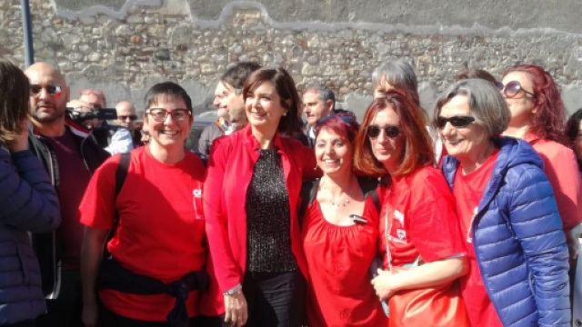 Laura Boldrini a Verona per protestare contro il Congresso delle famiglie