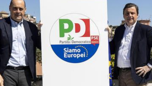 Zingaretti presenta il logo e si scaglia contro il governo: 'Date lavoro, non armi'.