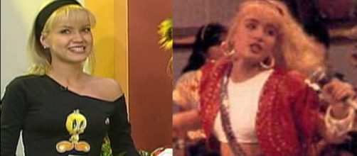 Ang&eacute;lica e Eliana em seus programas infantis (Reprodu&ccedil;&atilde;o SBT/TV Manchete)