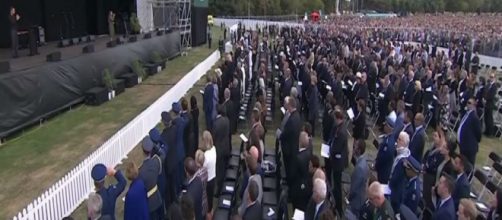 Yusuf Islam, Survivors and Leaders pay tribute at Christchurch memorial service by Guardian News/ Screenshot from YouTube video