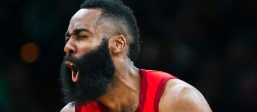 James Harden went off for 42 points in a Rockets' win over the Celtics on Sunday (Mar. 3). [Image via NBA/YouTube screenshot]