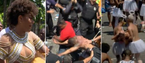 Bloco Fervo da Lud presencia cenas de guerra no Rio (Reprodu&ccedil;&atilde;o TV Globo)