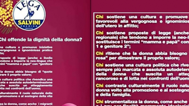 La Lega di Crotone criticata per un volantino &lsquo;sessista&rsquo;.