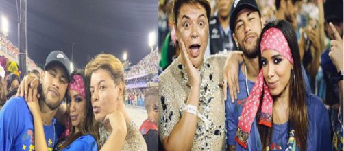 Anitta, David Brazil e Neymar na Sapuca&iacute; (Montagem: Instagram)
