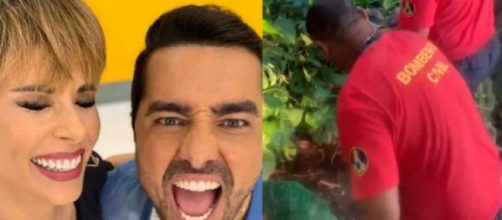 Cobra invade o Mais Voc&ecirc;. (Foto: Reprodu&ccedil;&atilde;o/Instagram e TV Globo)