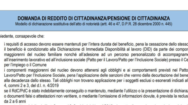 Come compilare la domanda del reddito di cittadinanza