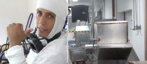 Funcion&aacute;rio que caiu dentro da m&aacute;quina de moer carne (Fotos: Facebook Rodrigo Lopes / Divulga&ccedil;&atilde;o Pol&iacute;cia Civil)