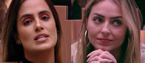 Paula e Carol no &uacute;ltimo pared&atilde;o do 'BBB19'. (Reprodu&ccedil;&atilde;o/TV Globo)