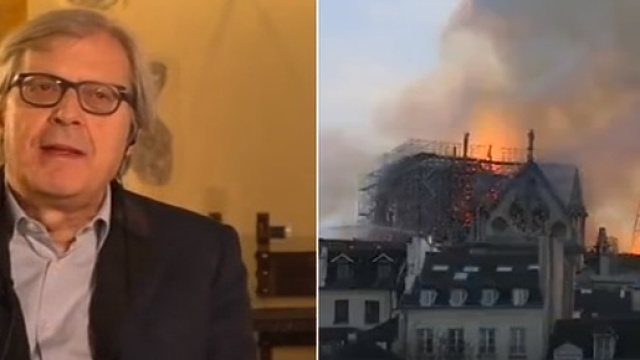 Vittorio Sgarbi non fa drammi per l'incendio di Notre-Dame