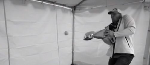 Rob Gronkowski damaged the Lombardi Trophy after using it as a bat (Image Credit: New England Patriots/YouTube)