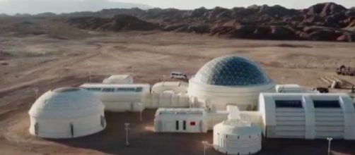 View of China&rsquo;s Mars Education Base in Gobi Desert. [Image source/PigMine7 YouTube video]