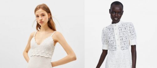 Vestido blanco que podemos encontrar en Bershka.