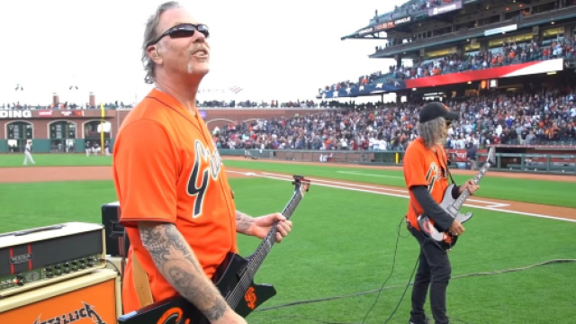 Metallica Performs U.S. National Anthem At San Francisco Giants