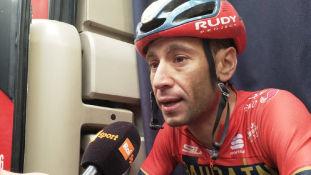 Vincenzo Nibali all'arrivo della Liegi Bastogne Liegi