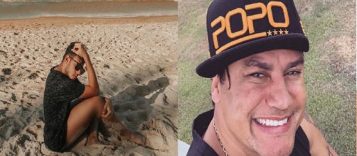 Pop&oacute; chama o filho com apelido que gerou pol&ecirc;mica. (Reprodu&ccedil;&atilde;o/ Instagram/ @popofreitas/ @jpfreitass)