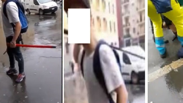 Armato di katana terrorizza i passanti