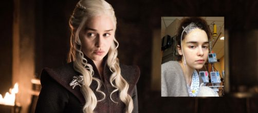 Emilia Clarke compartilha fotos de quando esteve no hospital (Divulga&ccedil;&atilde;o/HBO - Reprodu&ccedil;&atilde;o/CBS Sunday Morning)