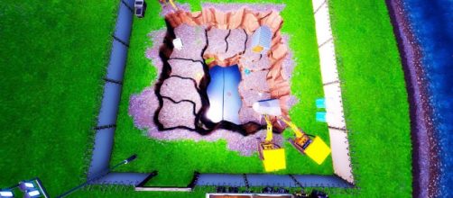 Latest Fortnite digging site reveals a mysterious door. [Image Source: in-game screenshot]