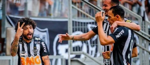 Luan comemora um dos gols do Atl&eacute;tico. (Divulga&ccedil;&atilde;o/Bruno Cantini/Atl&eacute;tico-MG)