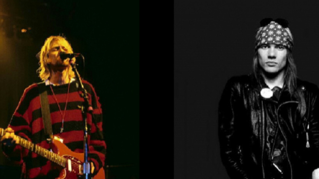 Kurt Cobain dei Nirvana e Axl Rose dei Guns N'Roses